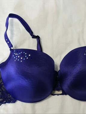 NWT Caciquw Purple Embellished Bra - 44C